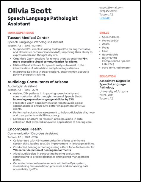 speech pathologist resume example template cubic in 2020 Project