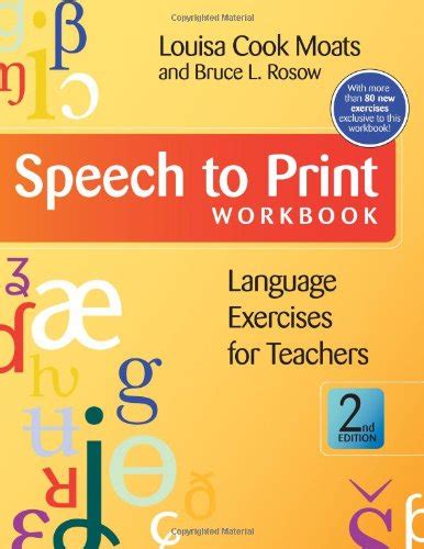 Speech To Print Workbook Language Exercises For Teachers Second Edition