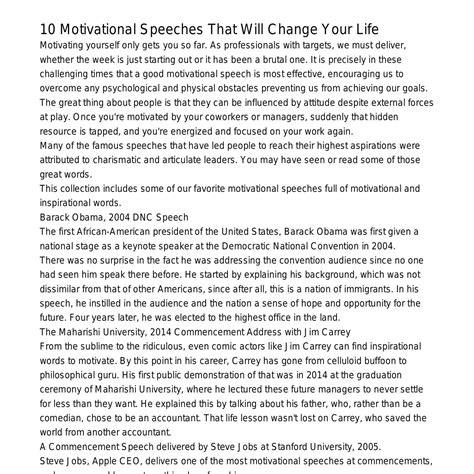 speeches about life pdf