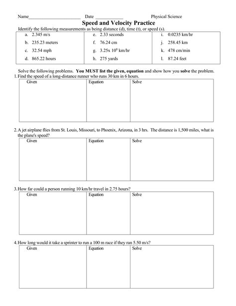 Speed And Velocity Worksheet Along With 3 Laws Motion Worksheet Grade 3 - Motion Worksheet Grade 3