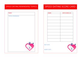 speed dating card for margaret fuller