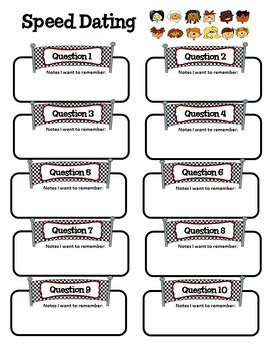 speed dating get to know you activity
