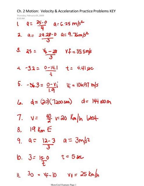 Read Speed And Acceleration Practice Problems With Answers 