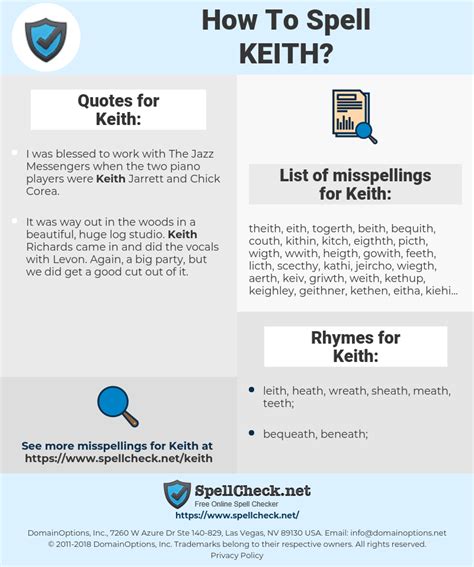 spell keith