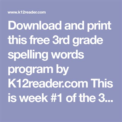 Spell List Documents Pdfs Download K12reader 2nd Grade Spelling - K12reader 2nd Grade Spelling