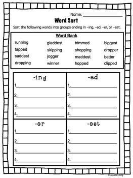 Spelling Flashcards Adding Ed Ing Er An Adding Ed And Ing To Words - Adding Ed And Ing To Words