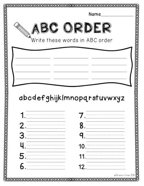 Spelling Homework Abc Order Word Sort Worksheet - Word Sort Worksheet
