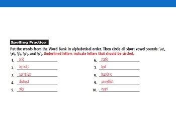 Spelling Power Workbook Answer Key Grade 10