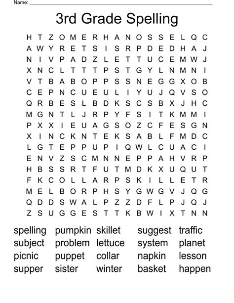 Spelling Word Search For Grade 3 K5 Learning Word Search 3rd Grade - Word Search 3rd Grade