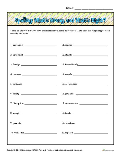 Spelling Worksheet What S Wrong And What S Commonly Misspelled Words 7th Grade - Commonly Misspelled Words 7th Grade
