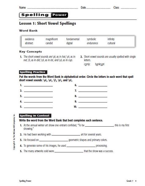 Full Download Spelling Power Workbook Answer Key Grade 8 File Type Pdf 