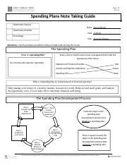 Download Spending Plan Note Taking Guide Answer Key 