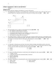 Read Online Sph4U 1 Forces Motion Chapter 1 Part 2 Quiz 2 Part A 