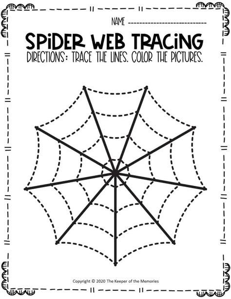 Spider Web Tracing One Halloween Worksheets Free Printable Halloween Spider Coloring Worksheet Preschool - Halloween Spider Coloring Worksheet Preschool