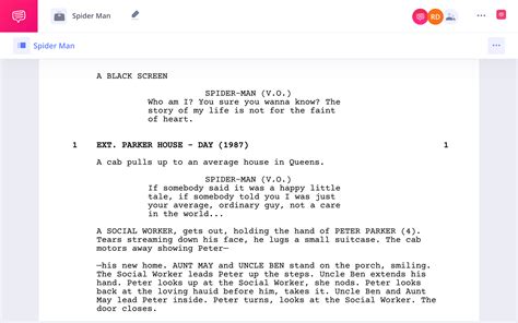 Spiderman 1 Script Spider Man Superheroes