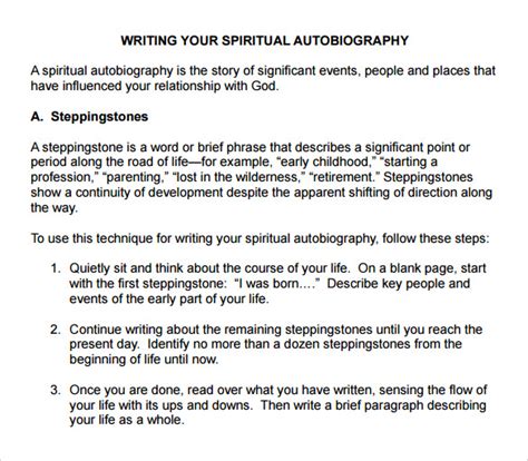 spiritual autobiography definition dictionary