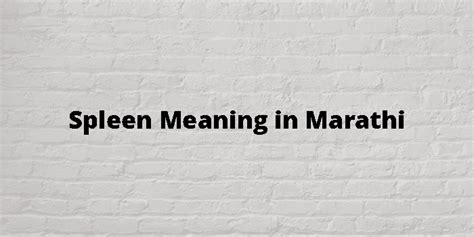 Spleen In Marathi