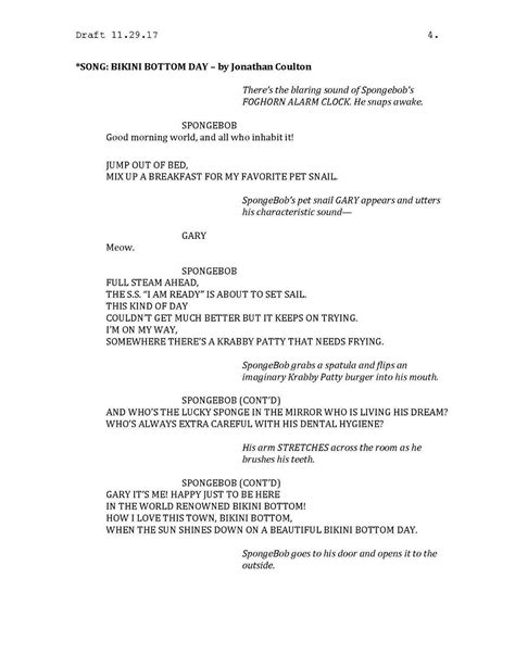 Spongebob The Musical Script