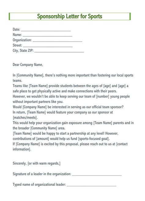 Full Download Sponsorship Letter For High School Sports Busybuild 