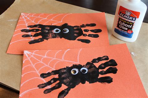 Spooky Cute Spider Handprint Art With Printable Template Spider Template For Preschool - Spider Template For Preschool