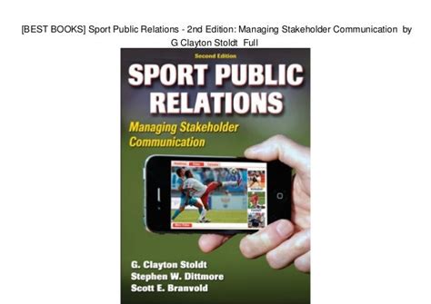 Read Sport Public Relations 2Nd Edition Managing Stakeholder Communication 