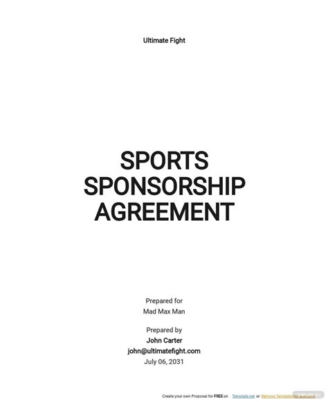 Read Online Sport Sponsorship Contract Template 