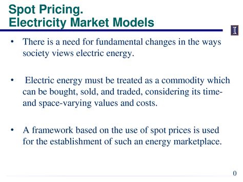 Spot Pricing Of Electricity