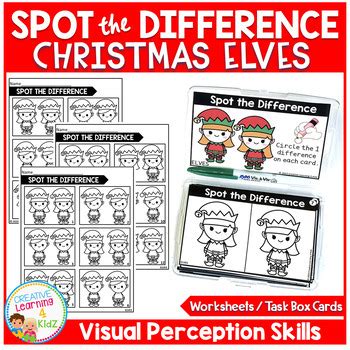 Spot The Difference Elf Task Cards Preschool Play Spot The Difference For Preschoolers - Spot The Difference For Preschoolers
