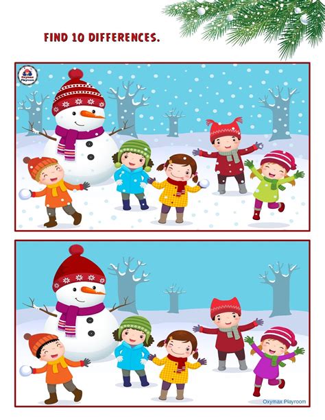 Spot The Difference Winter Games World Of Printables Christmas Spot The Difference Printable - Christmas Spot The Difference Printable