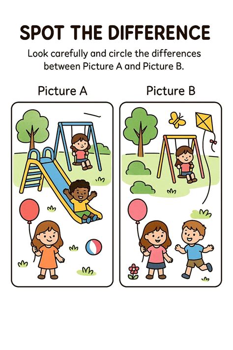 Spot The Difference Worksheets For Adults