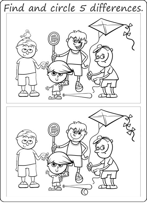 Spot The Differences Printable Worksheets 3 Boys And Spot The Difference For Kids Printable - Spot The Difference For Kids Printable