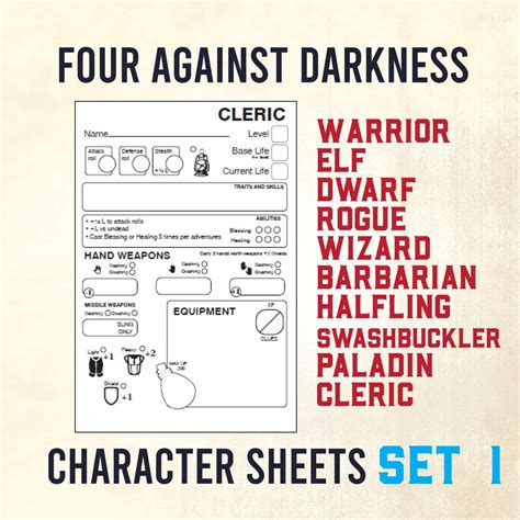 Spread Sheets Four Against Darkness