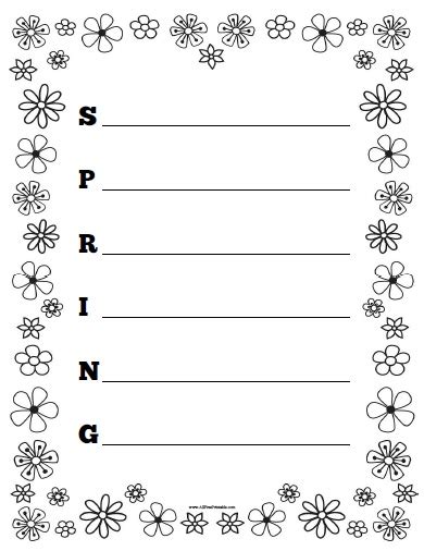 Spring Acrostic Poem Worksheet For 1st 2nd And Acrostic Poem First Grade - Acrostic Poem First Grade