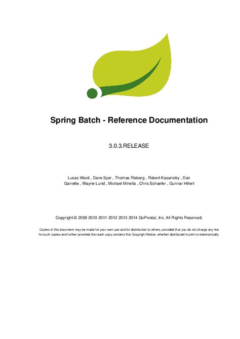 Spring Batch Reference Documentation