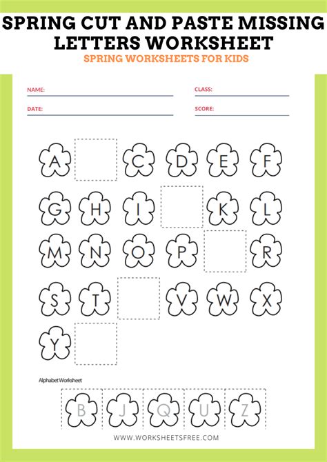 Spring Cut And Paste Missing Letters Worksheet Worksheets Spring Cut And Paste - Spring Cut And Paste
