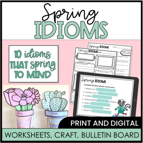 Spring Idioms Craft Worksheets Bulletin Board 3rd 4th Idioms Worksheets 4th Grade - Idioms Worksheets 4th Grade