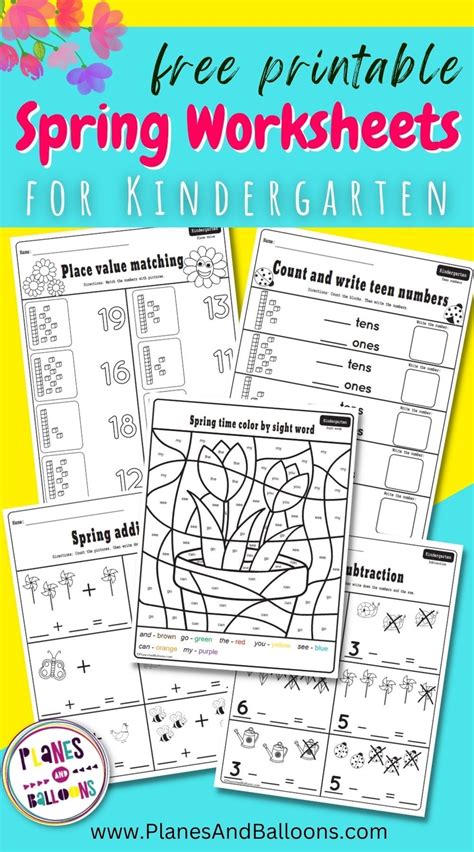 Spring Kindergarten Worksheets Pack Planes Amp Balloons Kindergarten Worksheet On Spring - Kindergarten Worksheet On Spring