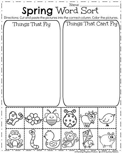 Spring Kindergarten Worksheets Planning Playtime Kindergarten Worksheet On Spring - Kindergarten Worksheet On Spring