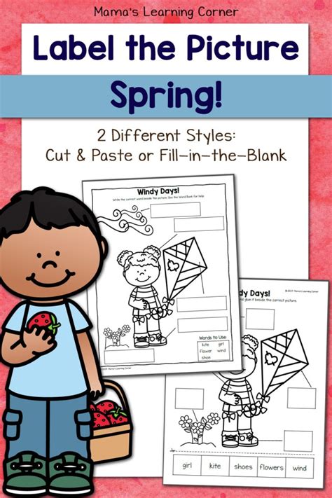 Spring Label The Picture Worksheets Mamas Learning Corner Labeling Worksheets For Kindergarten - Labeling Worksheets For Kindergarten