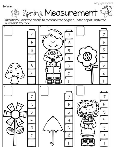 Spring Measurement Worksheets For Kindergarten Active Little Measuring Worksheets Kindergarten - Measuring Worksheets Kindergarten