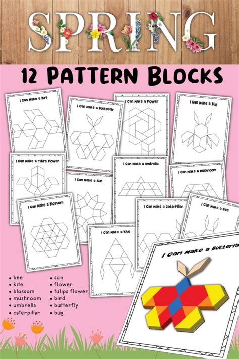 Spring Pattern Block Printables Teaching Mama Pattern Block Puzzles Printable - Pattern Block Puzzles Printable