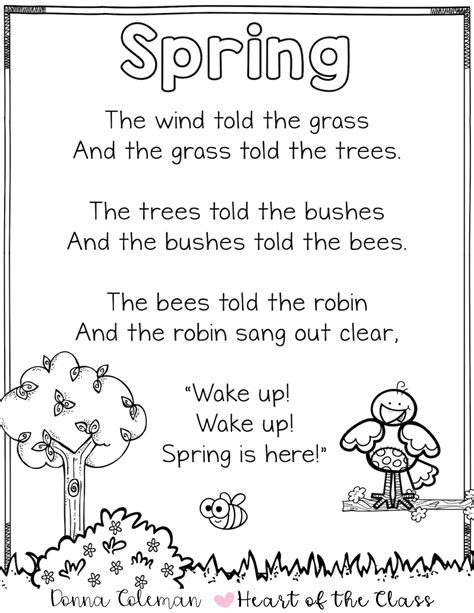 Spring Poems For Kindergarten Poems Kindergarten - Poems Kindergarten