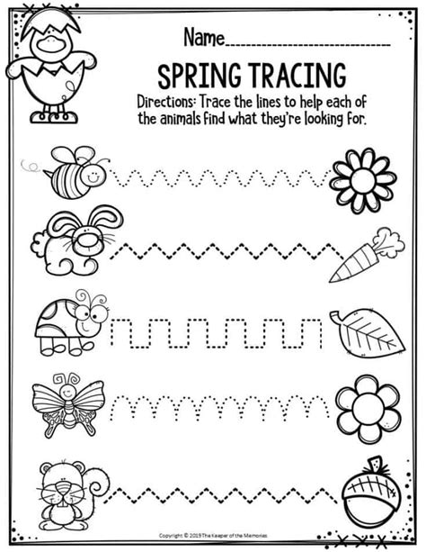 Spring Printable Preschool Worksheets The Keeper Of The Spring Preschool Worksheets - Spring Preschool Worksheets