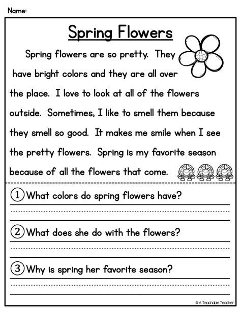 Spring Reading Comprehension Activities For 2nd 3rd And Spring Writing Prompts 3rd Grade - Spring Writing Prompts 3rd Grade