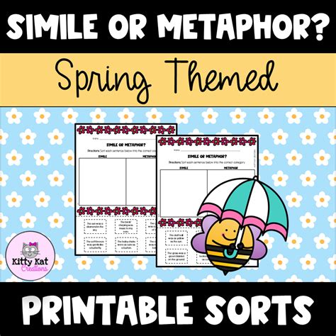 Spring Simile And Metaphor Worksheets Made By Teachers Metaphor Worksheet 4th Grade - Metaphor Worksheet 4th Grade