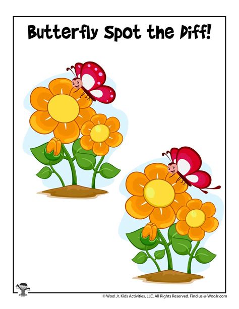 Spring Spot The Difference Activities Woo Jr Kids Spring Spot The Difference Printable - Spring Spot The Difference Printable