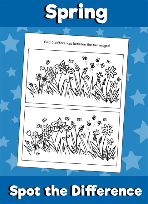 Spring Spot The Difference Flowers 10 Minutes Of Spring Spot The Difference Printable - Spring Spot The Difference Printable