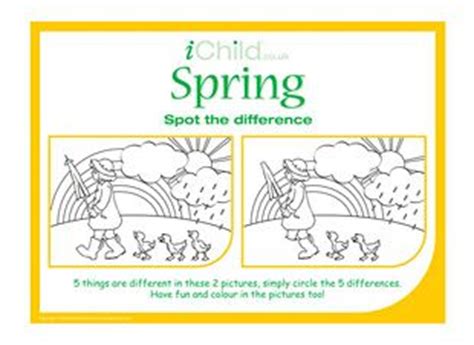Spring Spot The Difference Ichild Spring Spot The Difference Printable - Spring Spot The Difference Printable