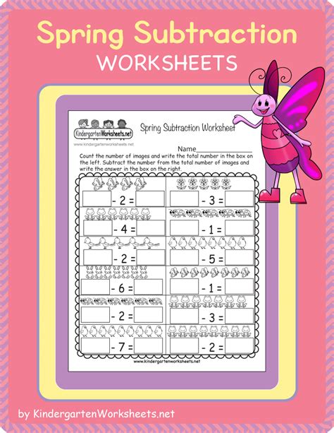 Spring Subtraction Worksheet For Kindergarten Made By Teachers Worksheet Subtraction Easter  Preschool - Worksheet Subtraction Easter, Preschool