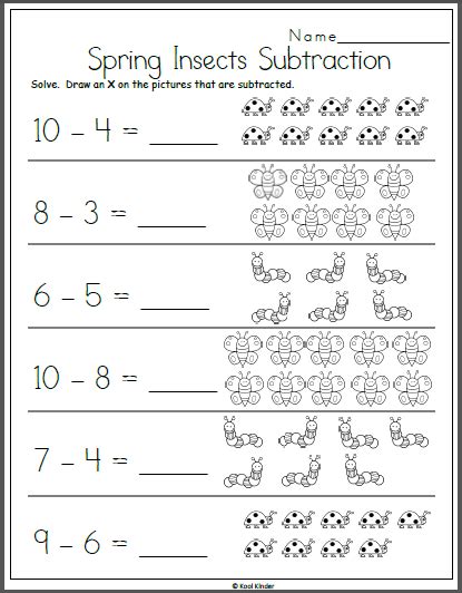 Spring Subtraction Worksheets For Kindergarten Active Little Kindergarten Subtraction Worksheet - Kindergarten Subtraction Worksheet